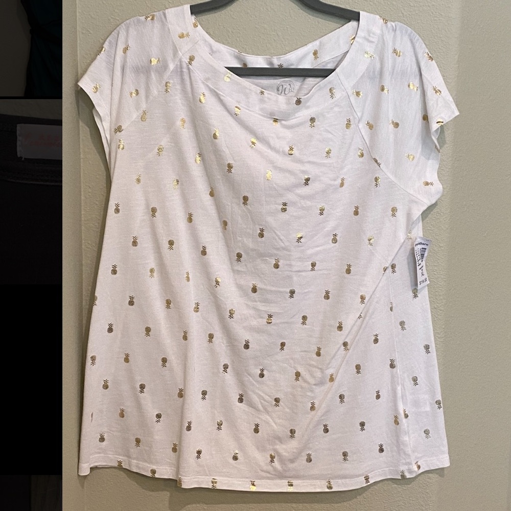 Westport white & gold pineapple tee